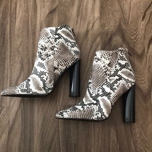 Snake skin booties- Brand New/ Never worn!